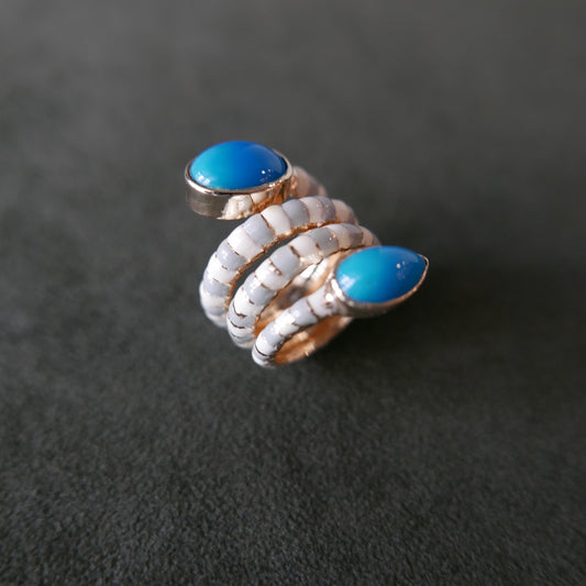 Double Turquoise snake ring