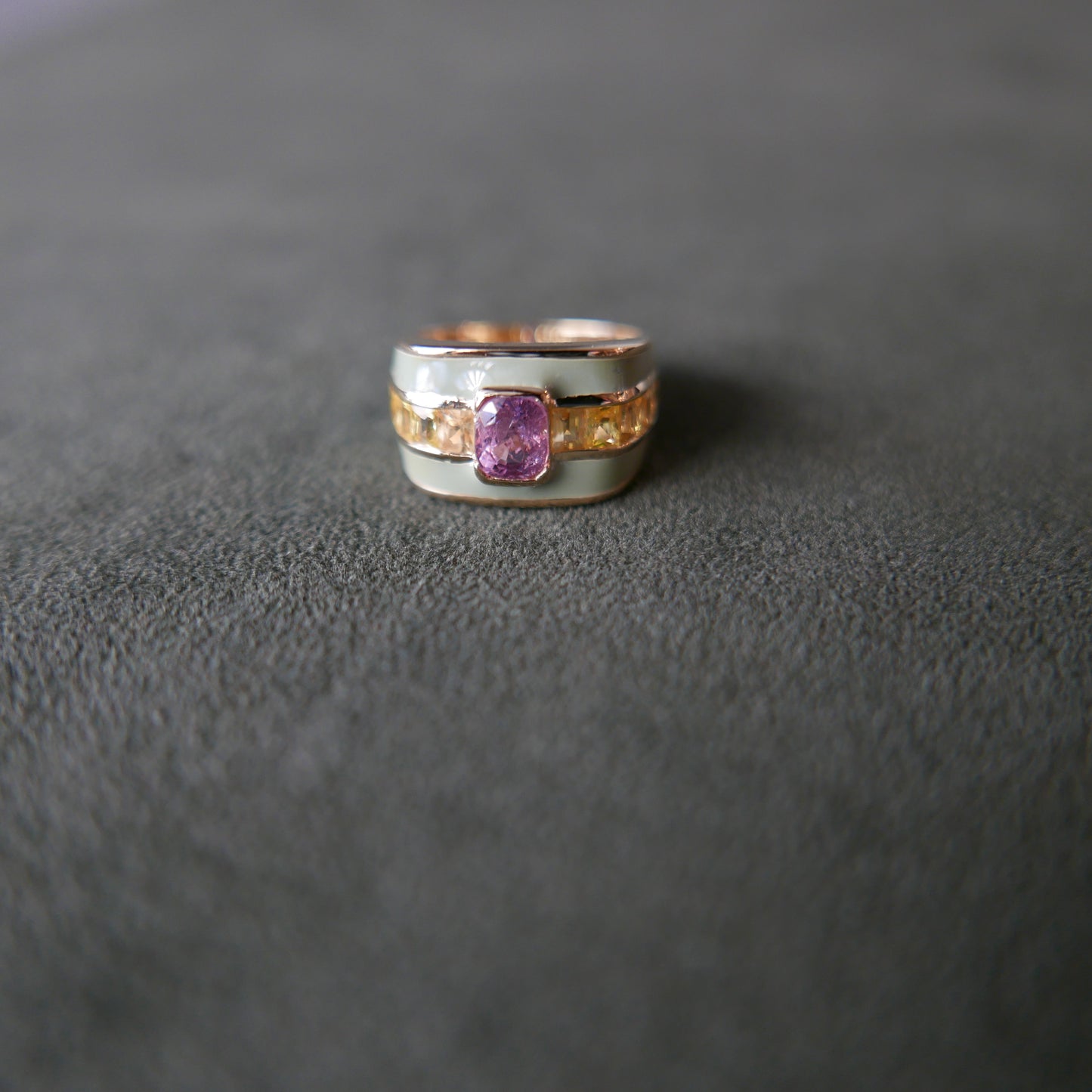 Square top enamel ring