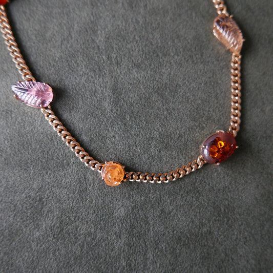 Thick chain warm tone necklace