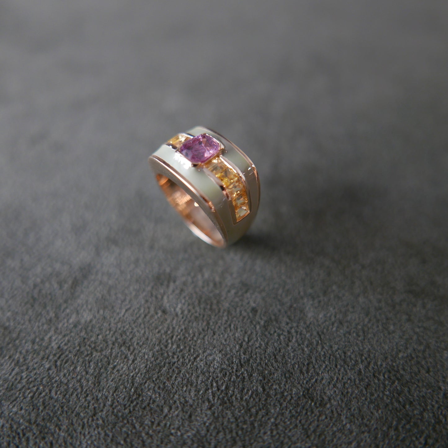 Square top enamel ring