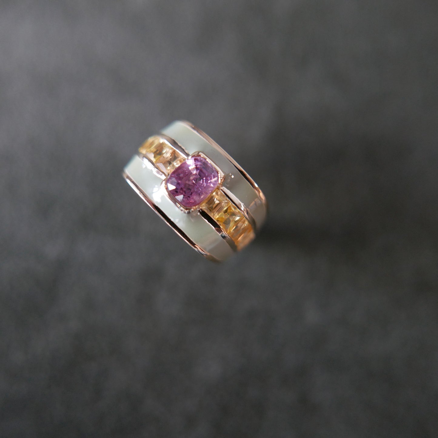 Square top enamel ring