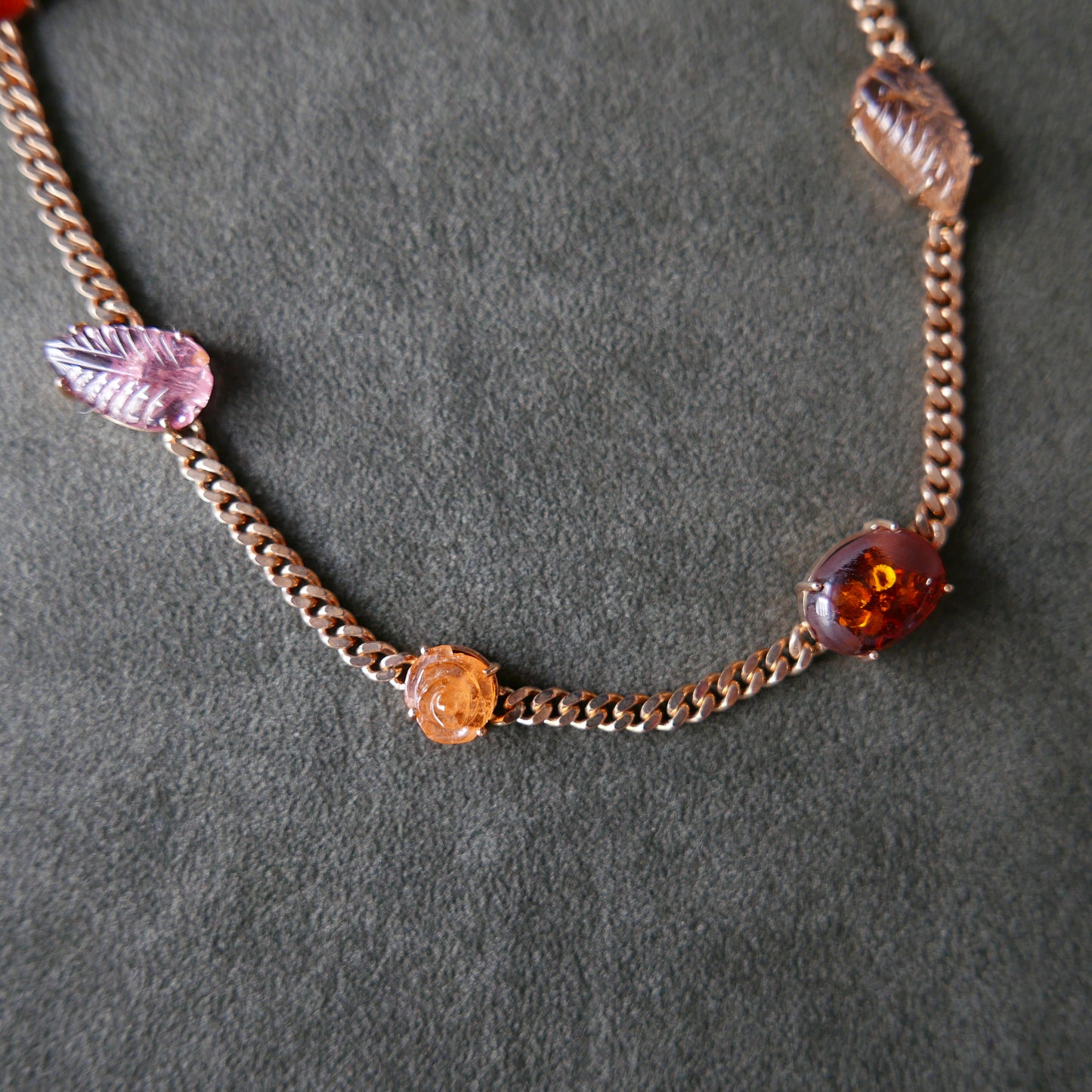 Thick chain warm tone necklace