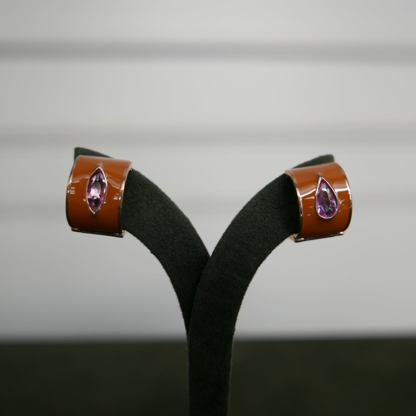 Single enamel signature earrings