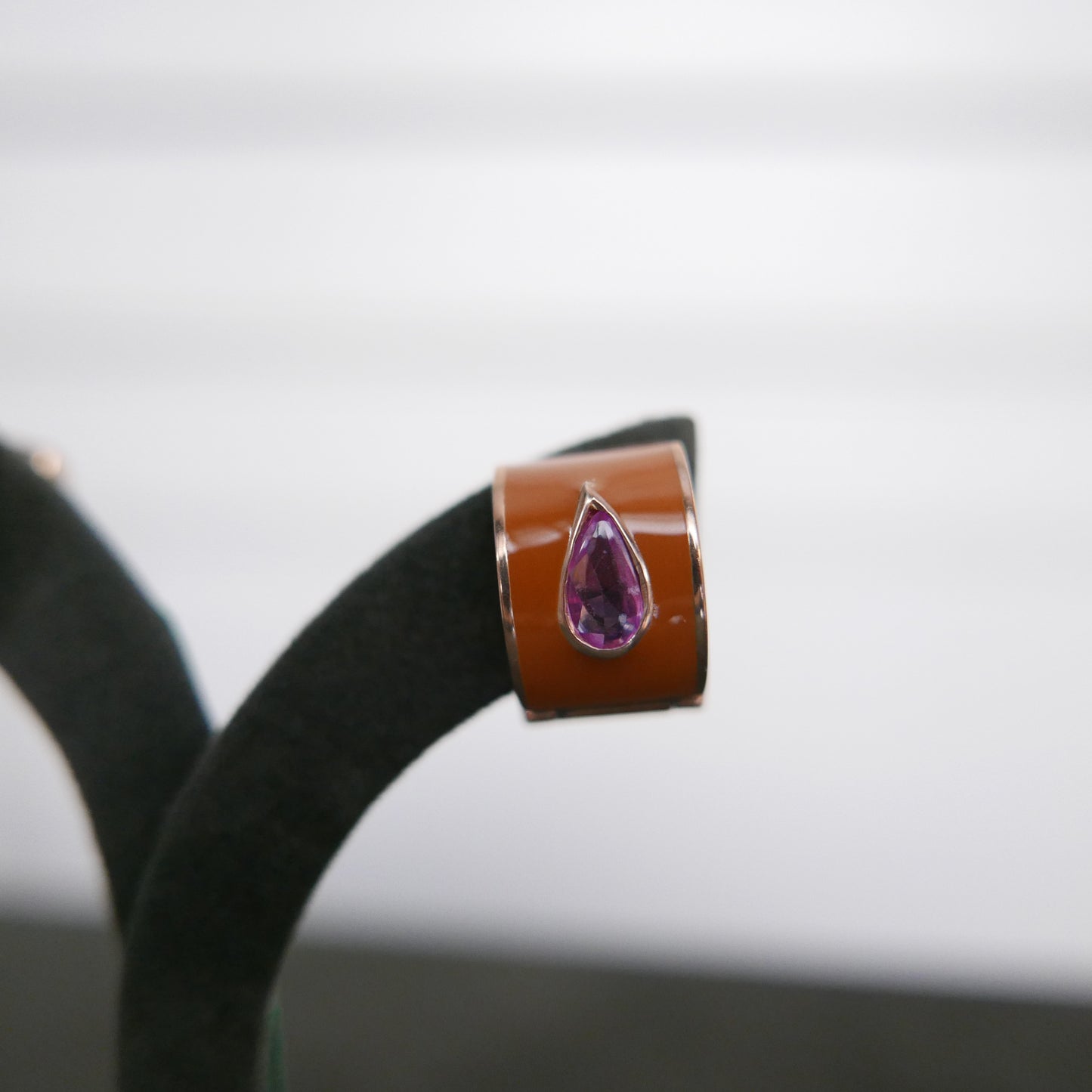 Single enamel signature earrings